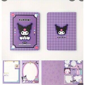 Purple Kuromi sticky memo‎ book Stationary Set